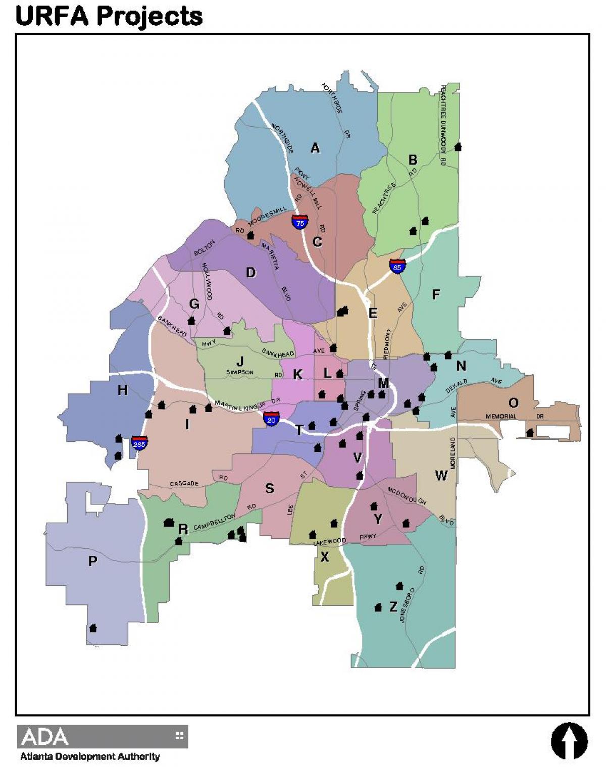 mapa de Atlanta mapa de la zona