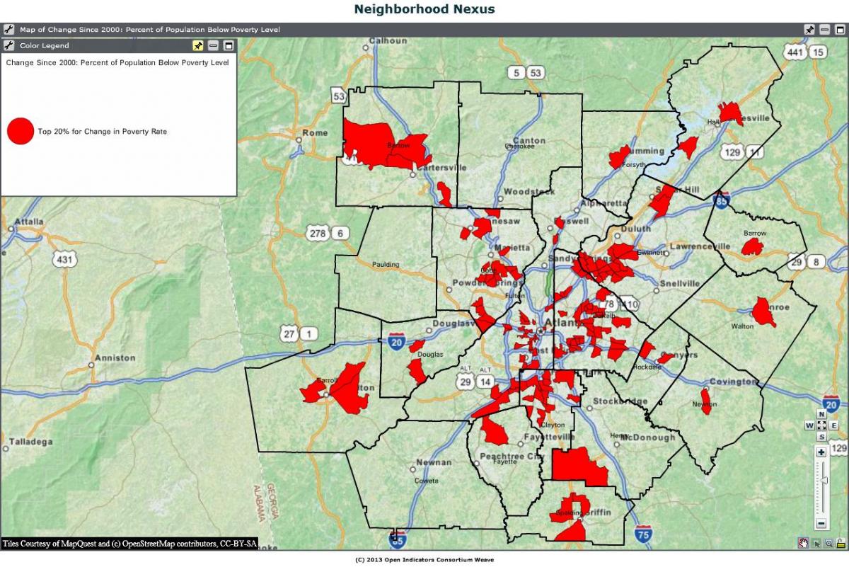 mapa de la criminalidad en Atlanta