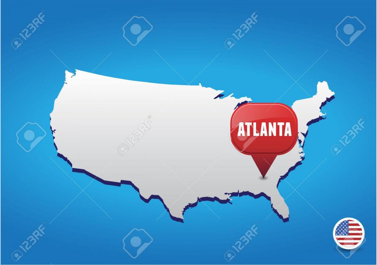 Atlanta en el mapa de estados UNIDOS