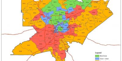 El código postal de mapa de Atlanta