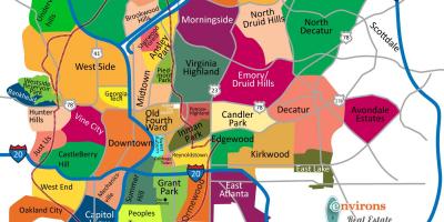 Mapa de los barrios de Atlanta