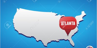 Atlanta en el mapa de estados UNIDOS