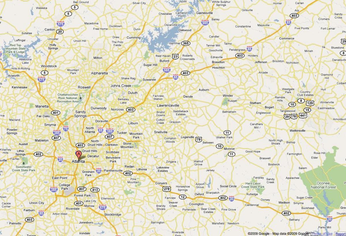 mapa de Atlanta ga