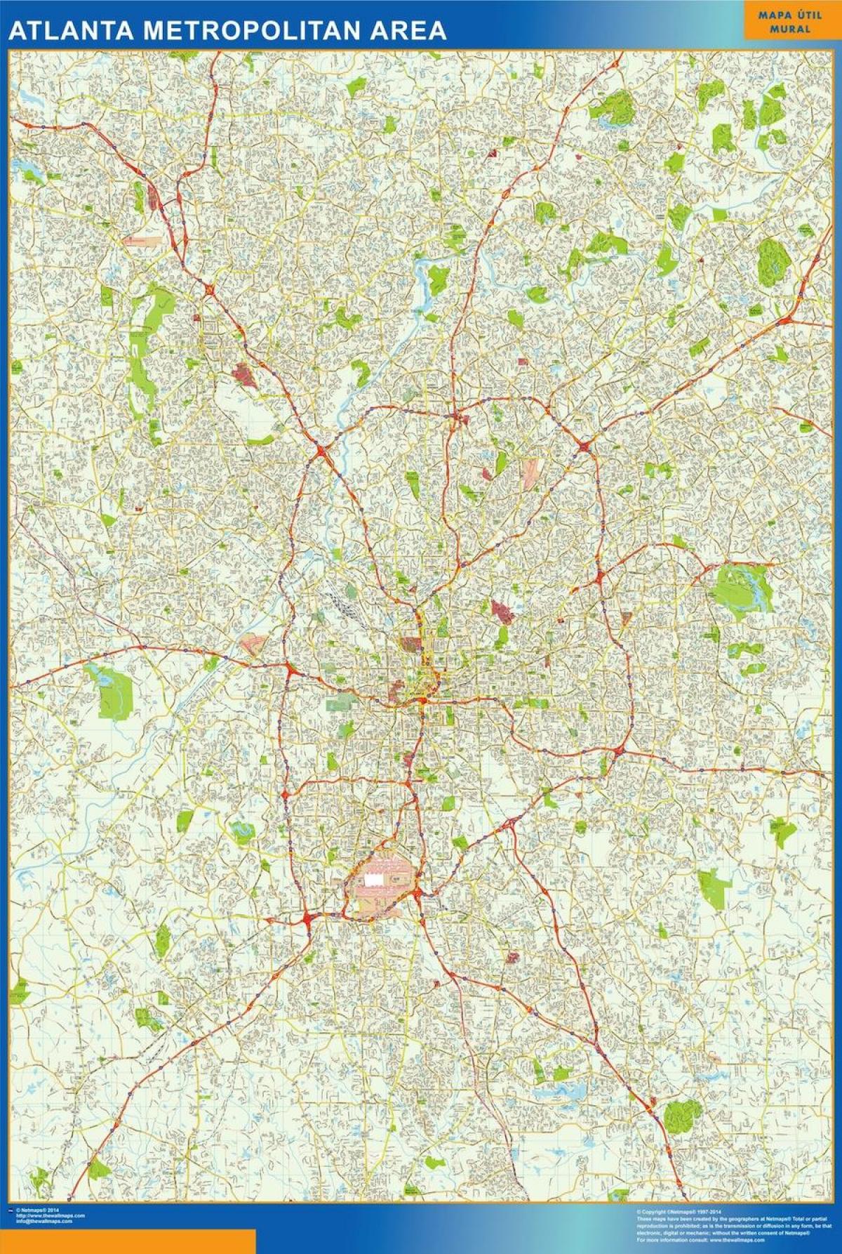 mapa de calle de Atlanta