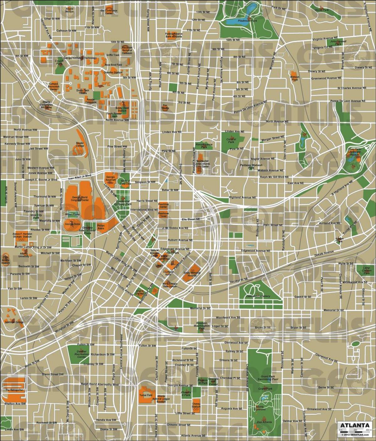 la ciudad de Atlanta mapa
