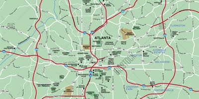 Área de Atlanta mapa